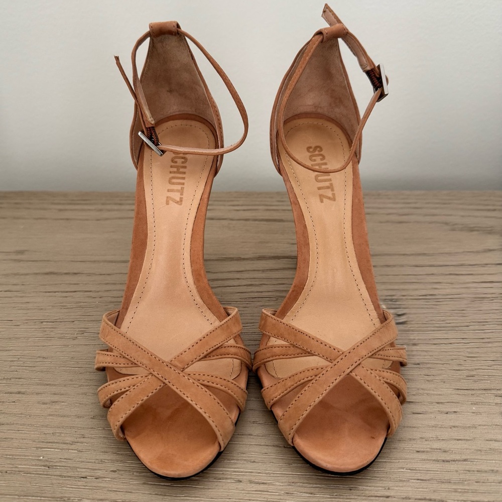 SCHUTZ Kayoko Ankle-Strap Leather d'Orsay Sandals